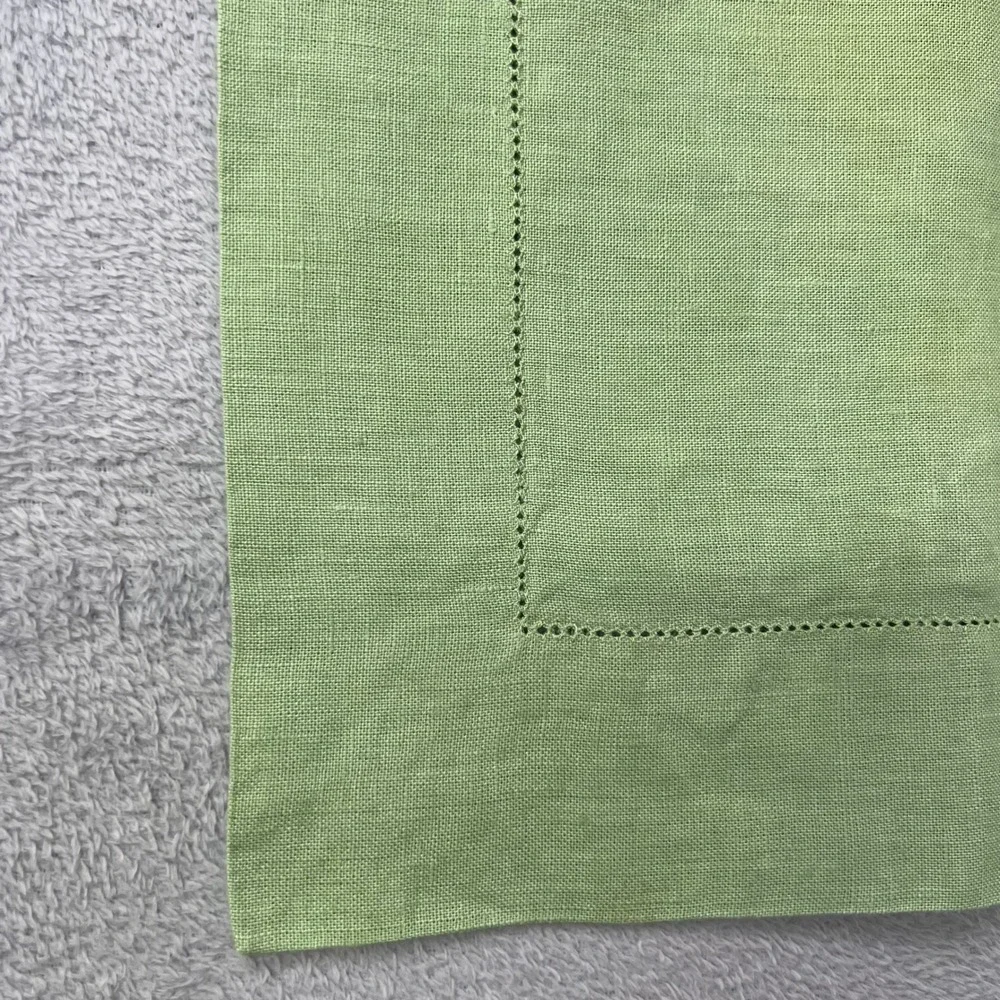 Bloomingdale's At Home 100% Linen Napkins Set of 6 Green Hemstitch Lithuania